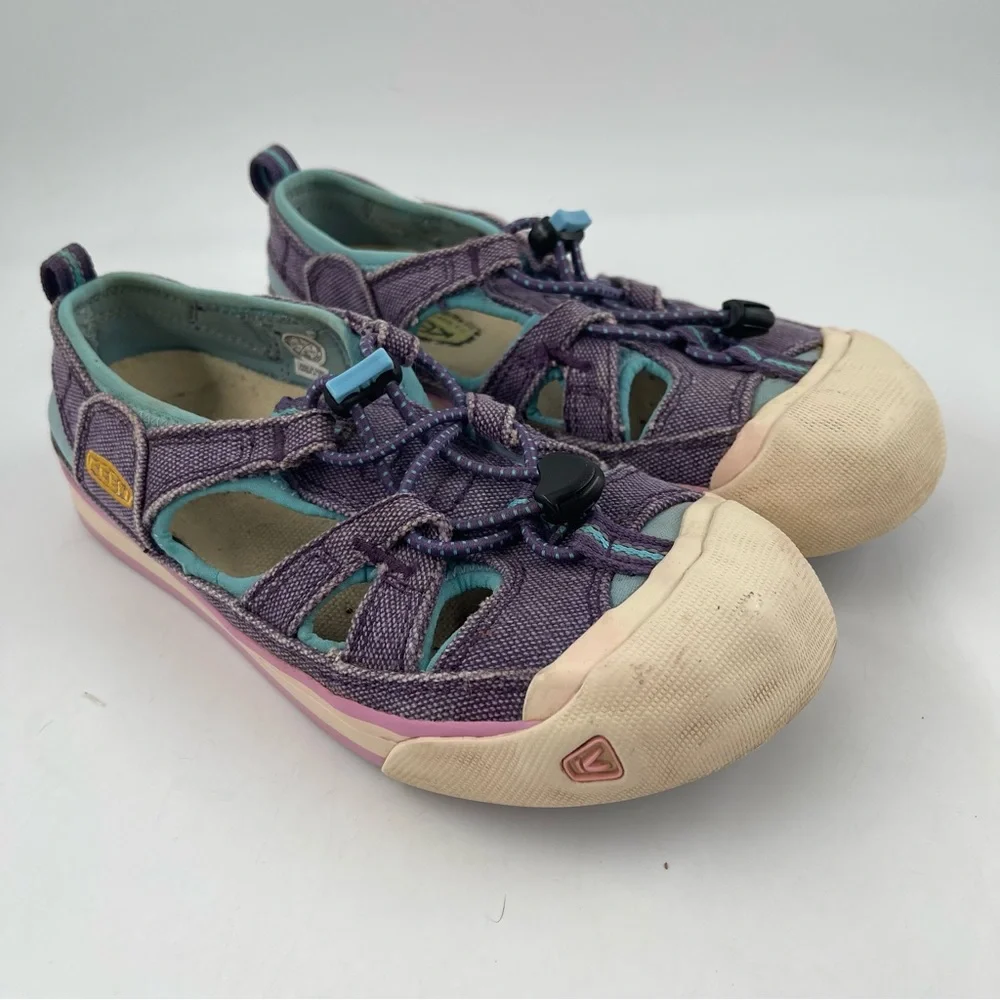 Keen Kids Newport H2 Purple Distressed Canvas Outdoor Hiking Water Shoes-Size 3Y